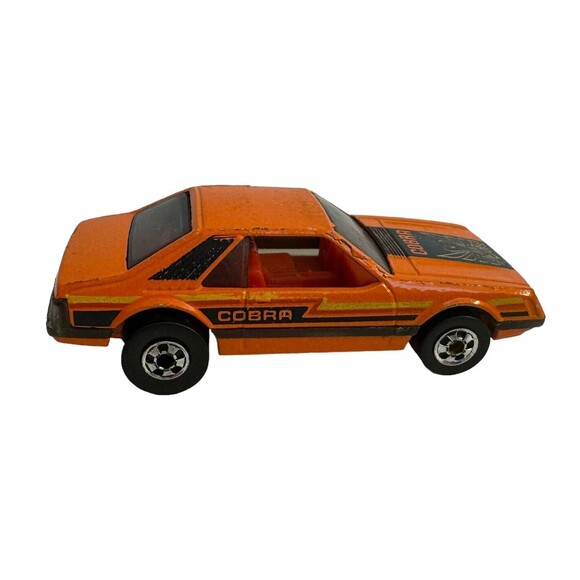 Vintage 1979 Hot Wheels Orange/Black Turbo Mustang Cobra Made in Hong Kong